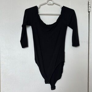 Express Black Scoop Neck Long Sleeve Bodysuit